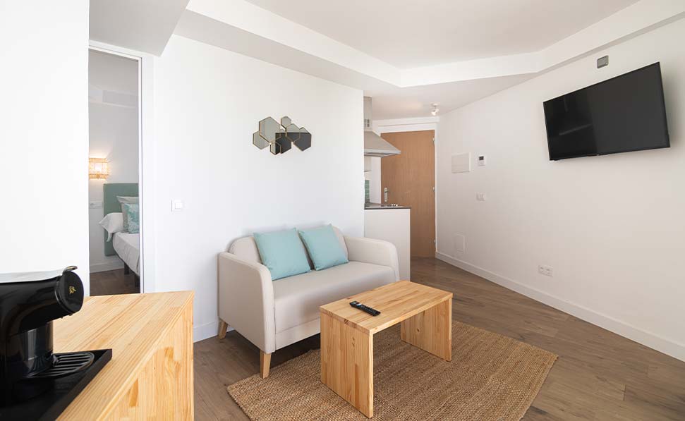 Studio Wohnzimmertisch Marsenses Ferrera Blanca Hotel Heller Wohnbereich Studio Marsenses Ferrera Blanca Hotel