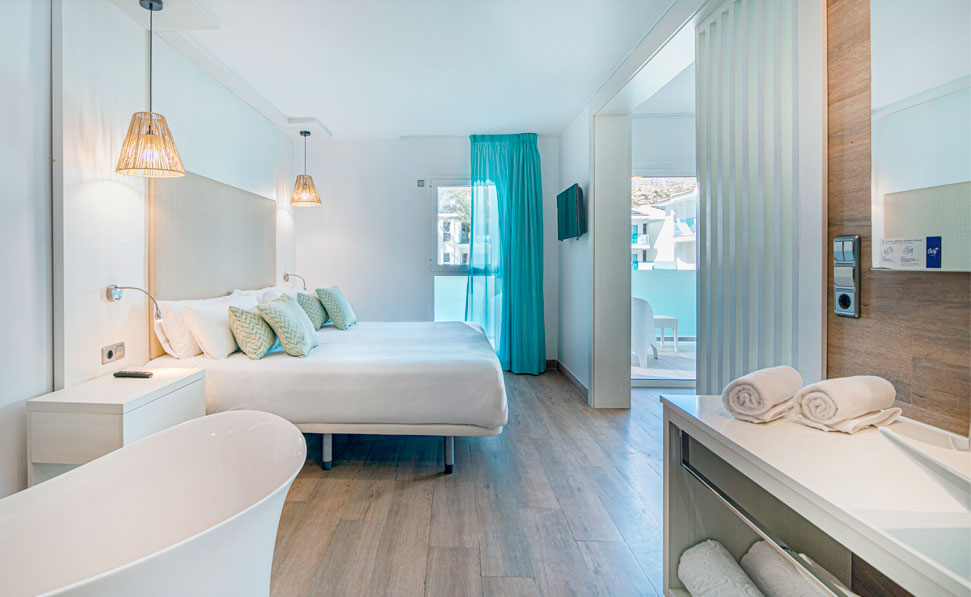 bed junior suite Marsenses Pollensa Hotel & Spa spacious and bright junior suite Marsenses Pollensa Hotel & Spa
