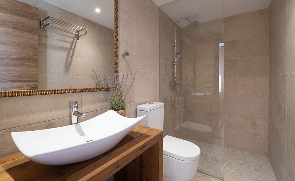 salle de bain complète chambre Tord Marsenses Cas Metge Matas Villa